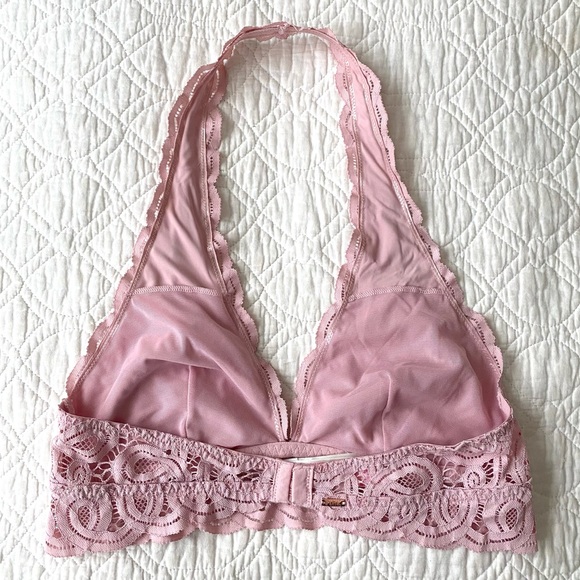 PINK Victoria’s Secret Pink Lace Halter Bralette Size M - Picture 8 of 9